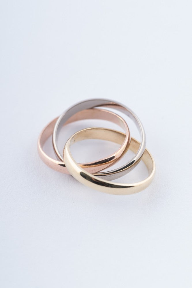 Gouden tri-color ring