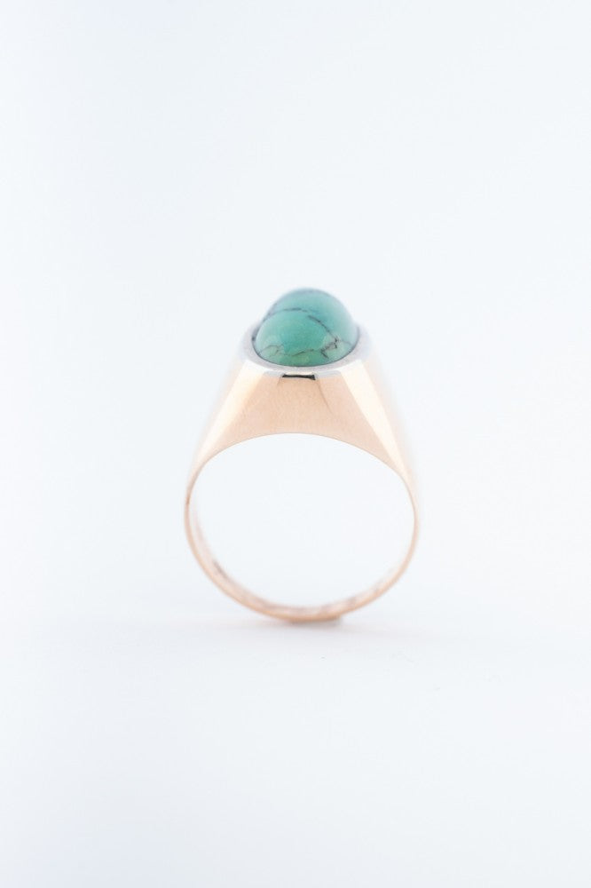 Gouden ring met een turkoois