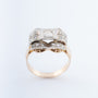 Gouden ring met roos geslepen diamanten