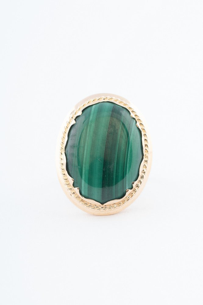 Gouden ring met malachiet