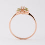 Gold ring with peridot and brilliant