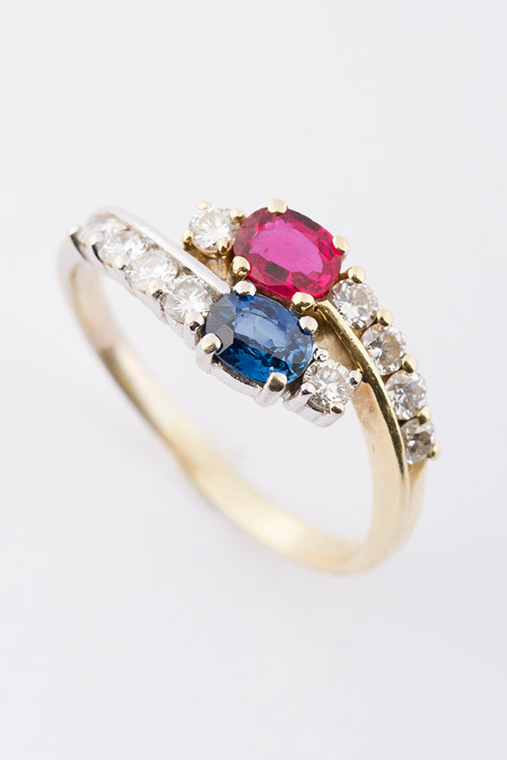 White/yellow gold ring