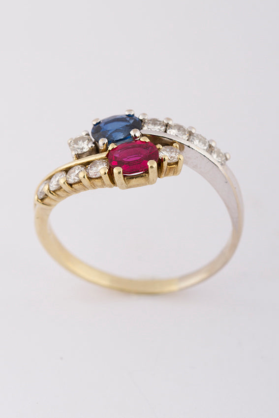 White/yellow gold ring