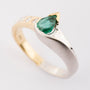 White/yellow gold ring with emerald