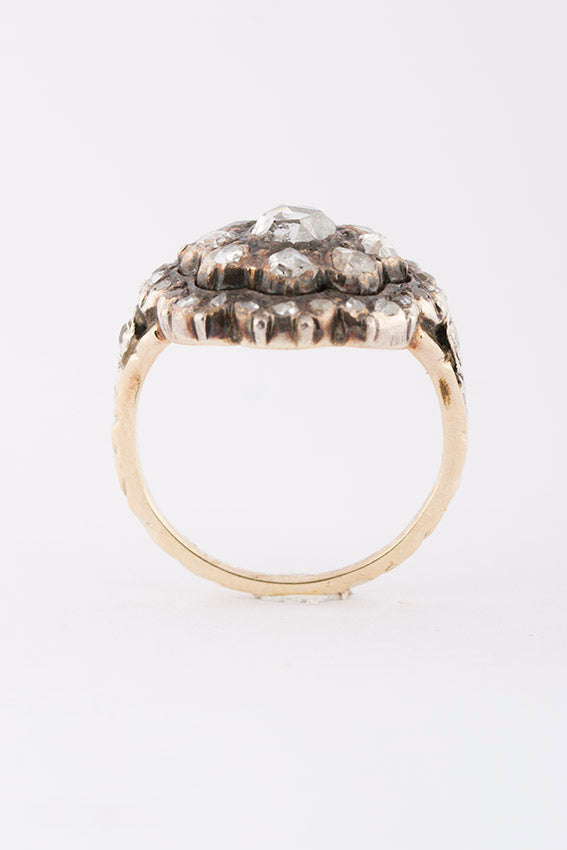 Antieke dubbele rozet ring