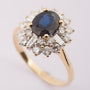 White/yellow gold ring with sapphire