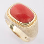 Solid ring with blood coral