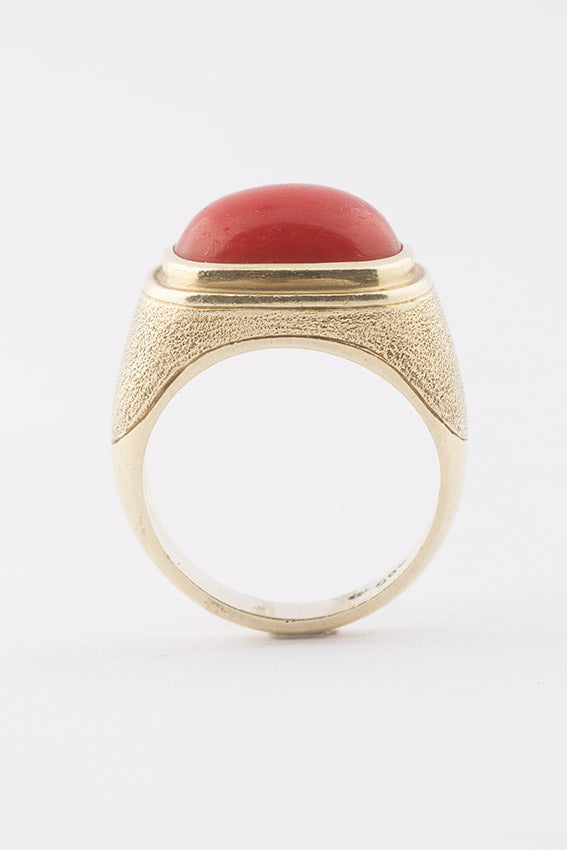 Solid ring with blood coral