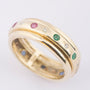 Gouden alliance (eternity) ring met diverse edelstenen