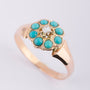 Entourage ring with turquoise and diamond