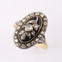 Gold ring with enamel and rose diamonds