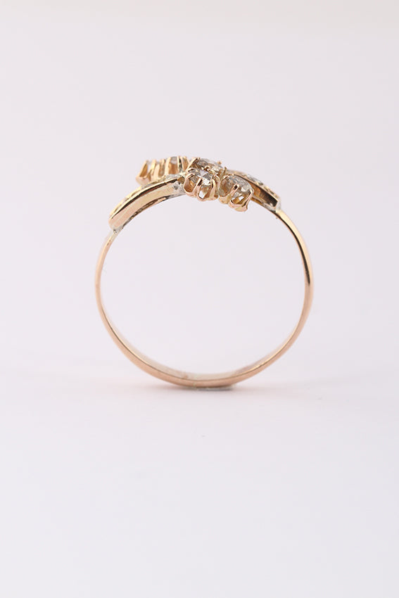 Antique gold ring with brilliant and rose diamond