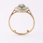 Gold entourage ring with old-cut brilliant and diamond
