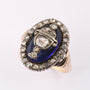 Antique gold ring with bohemian glass and diamond