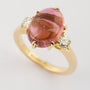 Gold ring with tourmaline and brilliant