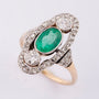 Antique Art Deco ring with emerald and diamonds