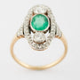 Antique Art Deco ring with emerald and diamonds