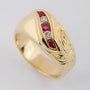 Gold band ring with ruby ​​and brilliant