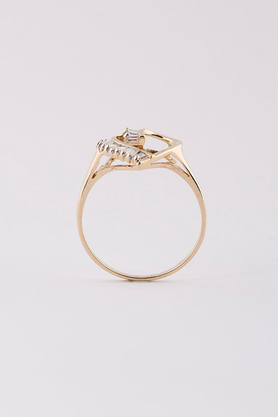 Gouden hart ring met diamanten