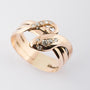 Gouden slangen ring met briljant