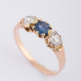 Antique row ring with sapphire and diamond
