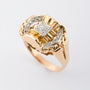 Retro ring met briljant en diamant