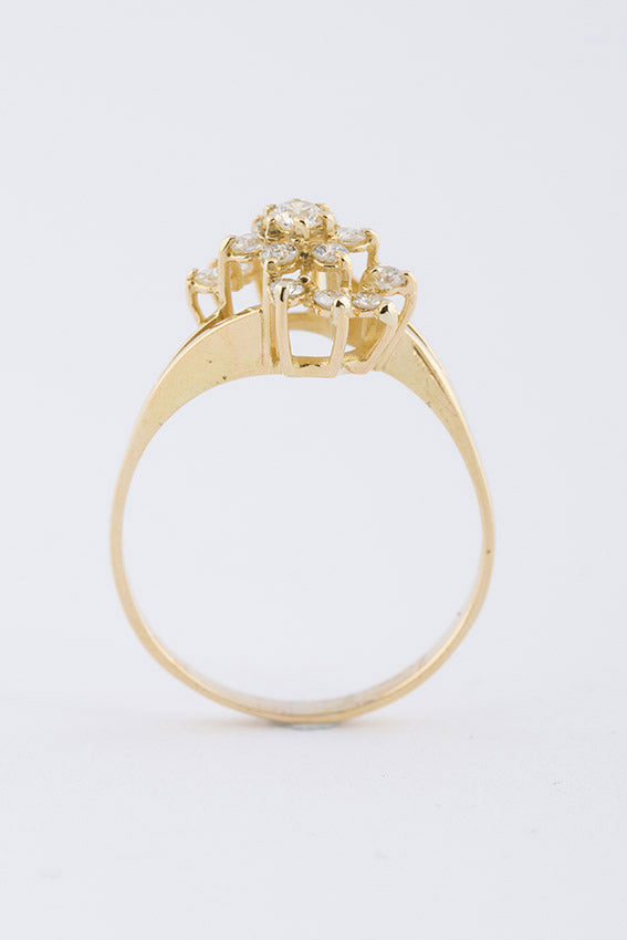 Gouden fantasie ring met briljanten