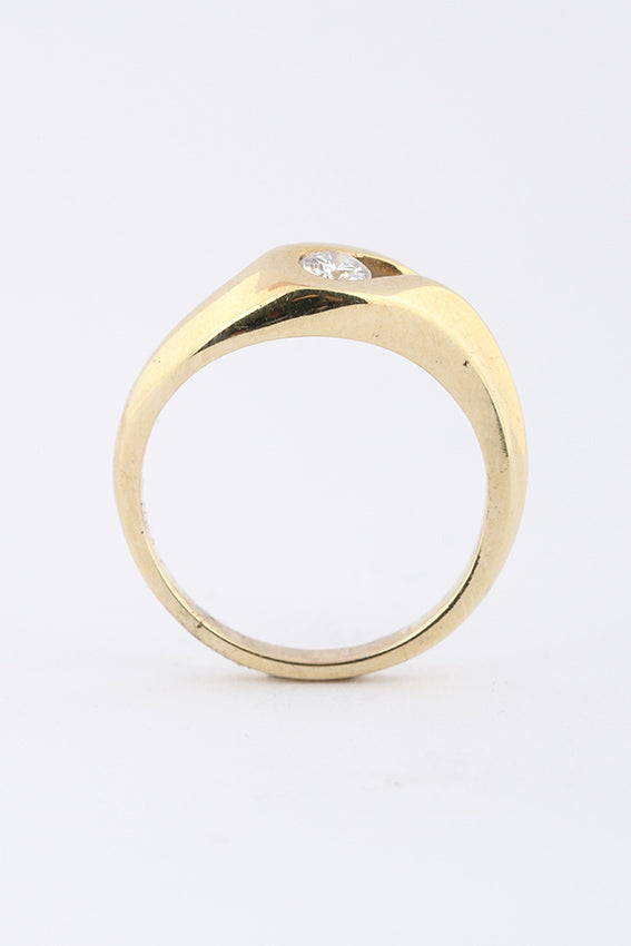 Gouden slag ring met briljant