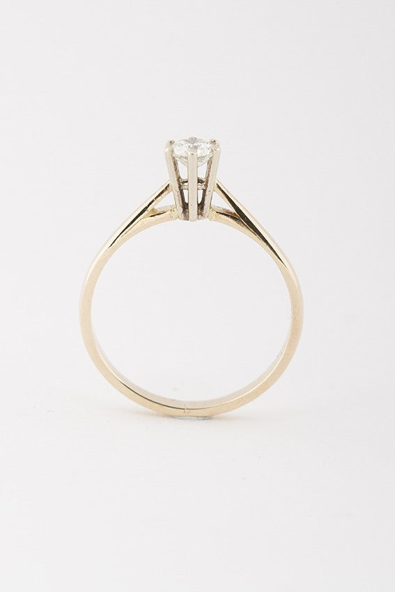 Gouden solitair ring met briljant 0.34 ct.
