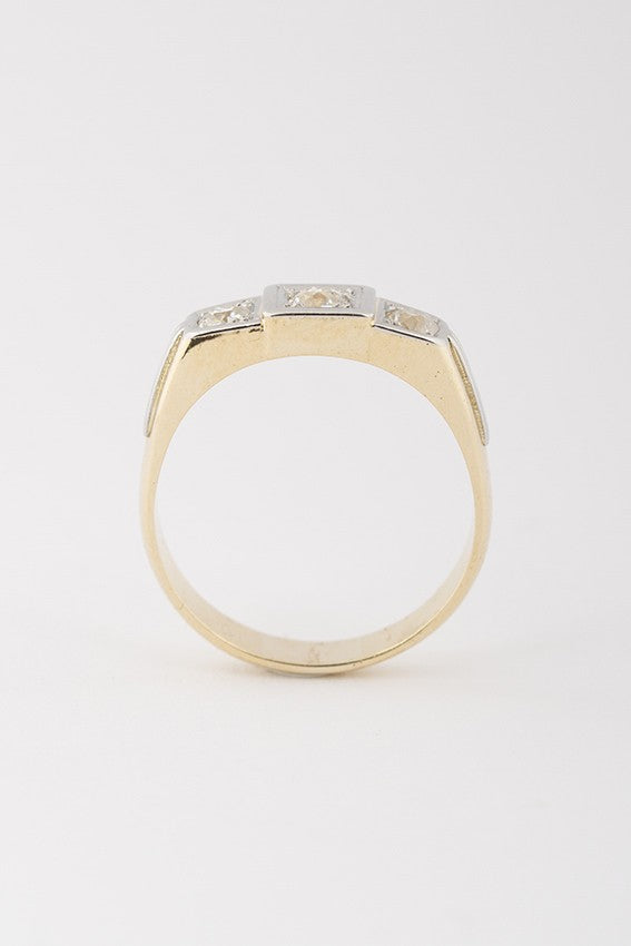 Gold men's ring with old-cut brilliant
