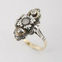 Antieke goud/zilveren ring met briljant en diamant