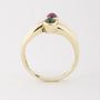 Gouden ring met smaragd en robijn