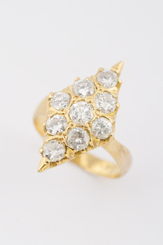 Gouden markies ring met briljanten