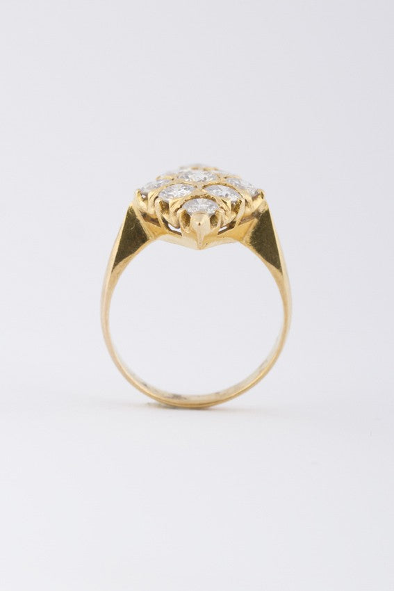 Gouden markies ring met briljanten