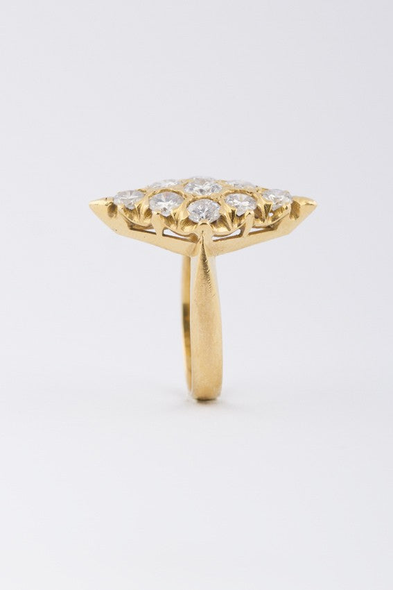 Gouden markies ring met briljanten