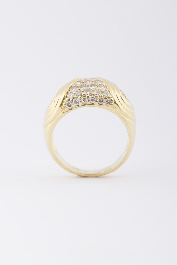 Gouden band ring met briljanten