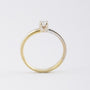 Wit/geel gouden solitair ring met briljant