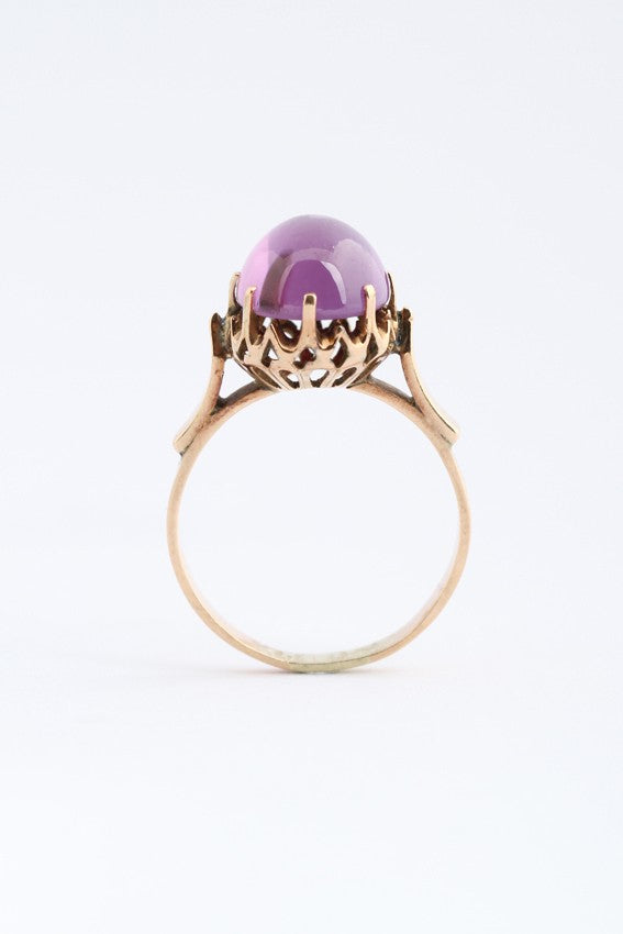 Gouden ring met synth. korund