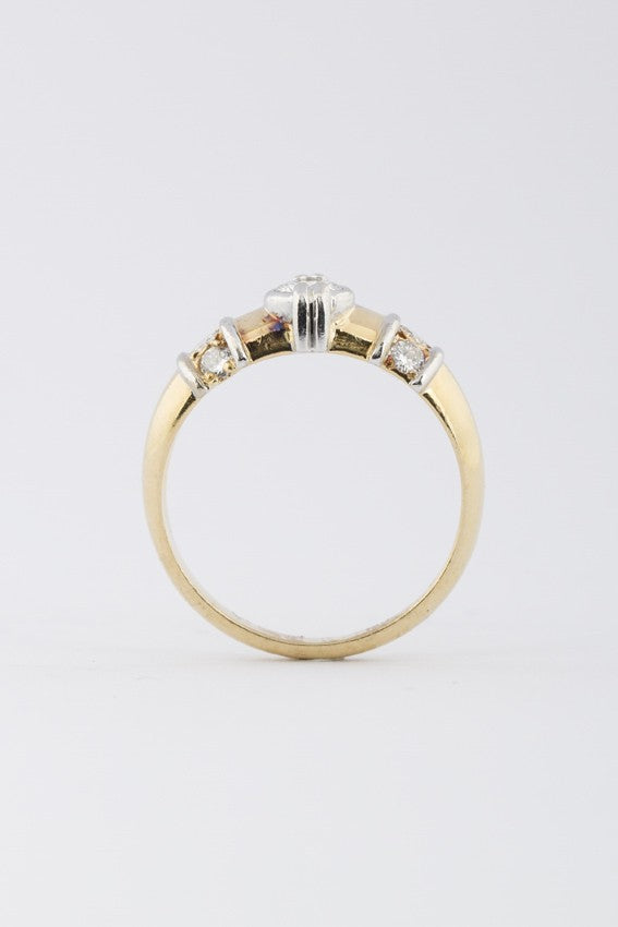 Gouden band ring met briljanten