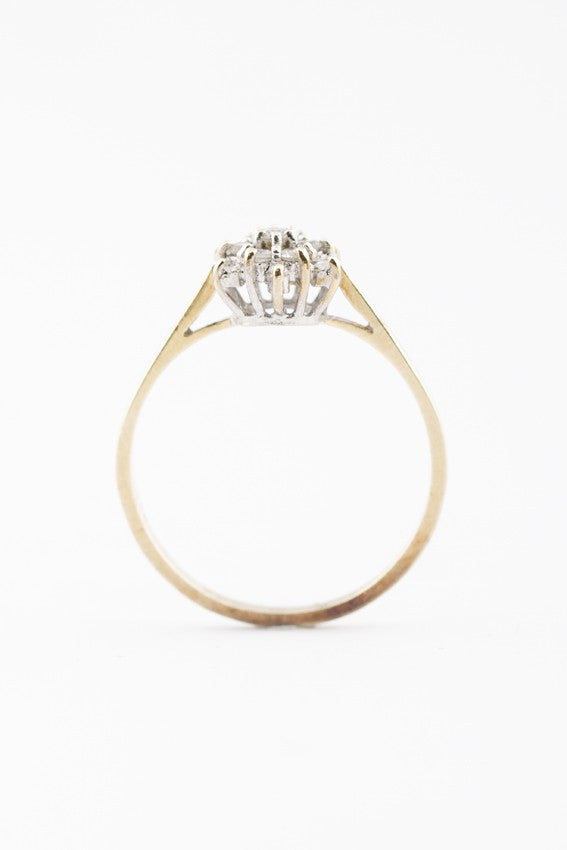 Gouden entourage ring met briljant