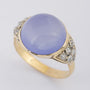 Gouden ring met chalcedoon en oud geslepen briljant