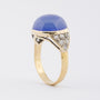 Gouden ring met chalcedoon en oud geslepen briljant