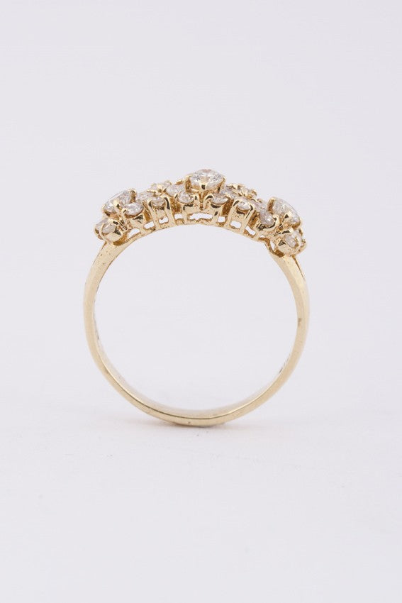 Gouden ring met briljanten en diamanten