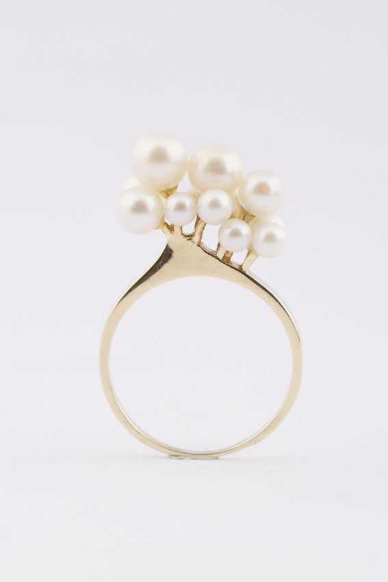Gouden ring met cultivé parels