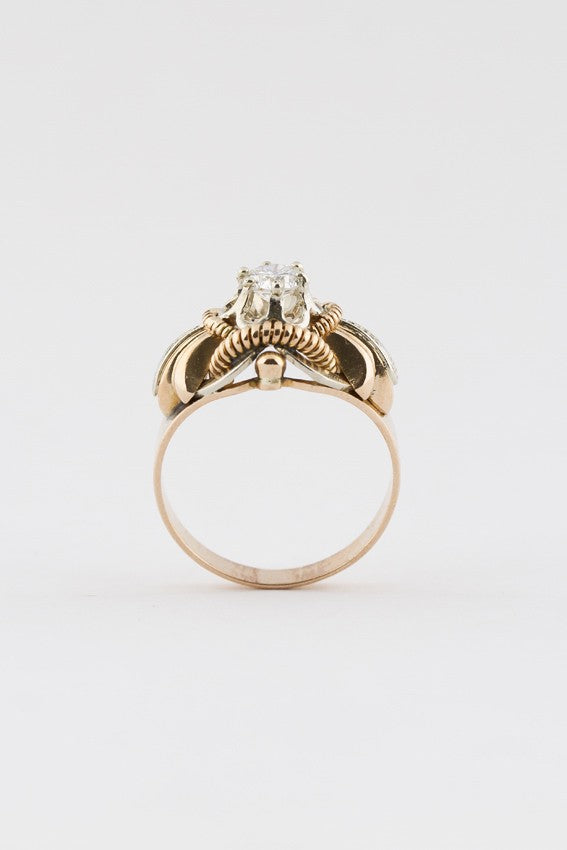 50-er jaren ring met briljant