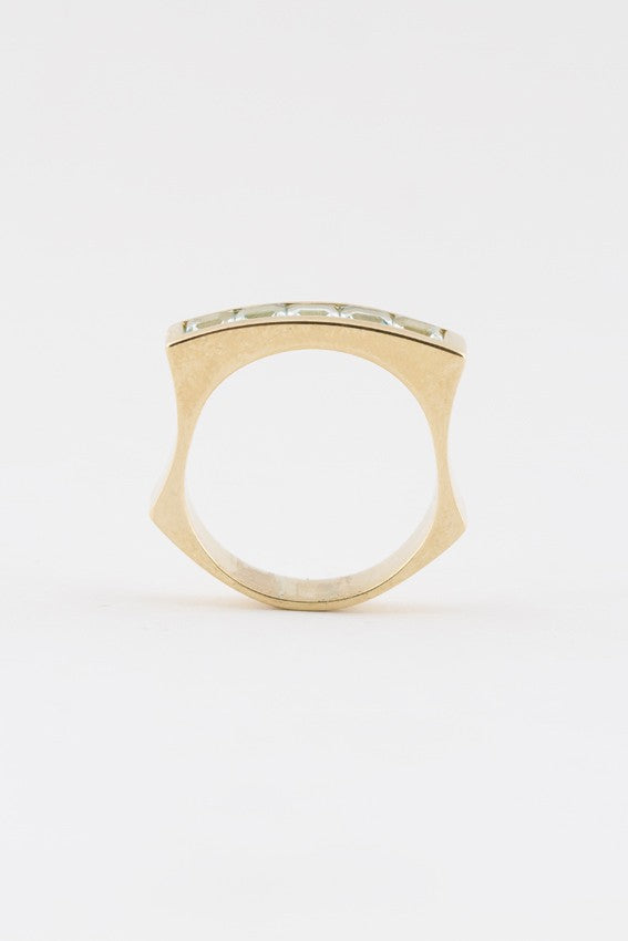 Gouden ring met aquamarijn