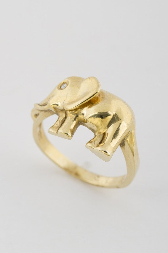 Gouden olifanten ring