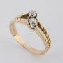 Gouden dubbele ring met oud geslepen briljanten