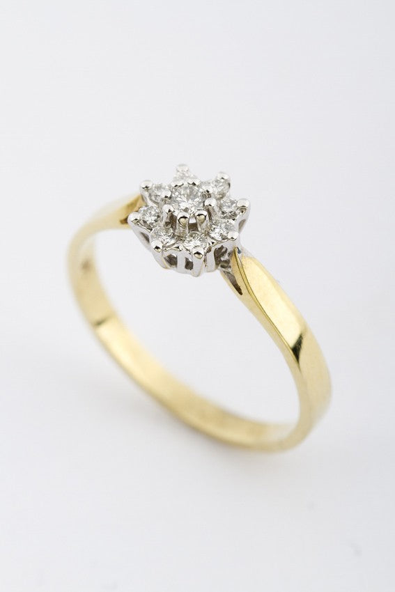 Gouden entourage ring met briljanten