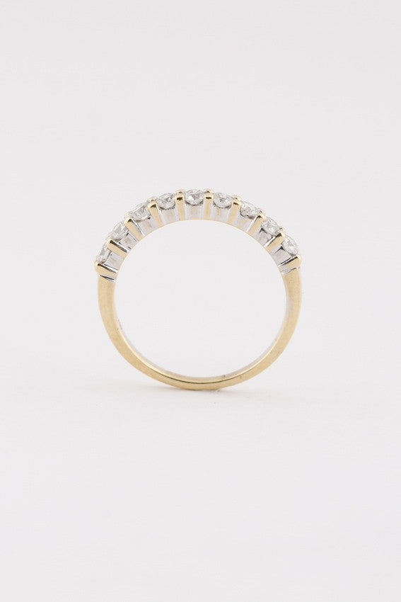 Gouden rij ring met briljanten